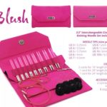 Набор укороченных спиц Lykke, цвет Magenta Blush, 9 пар спиц, в чехле из искусственной кожи