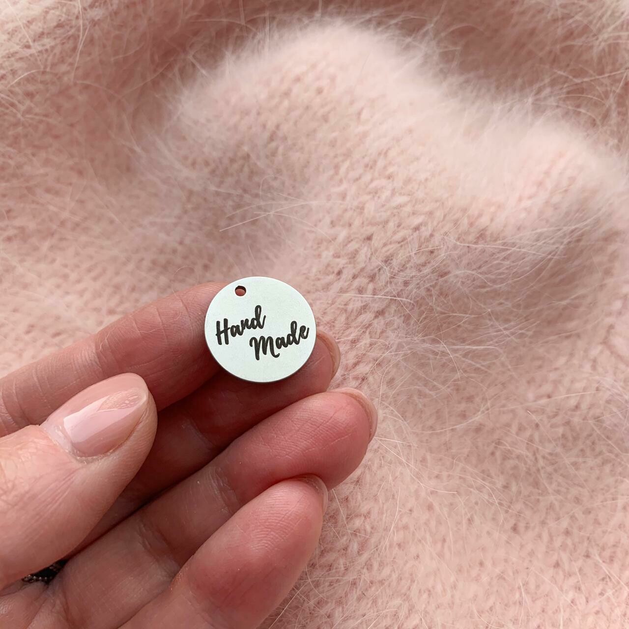 circle HM Металлическая бирка, круг, Handmade — изображение 1