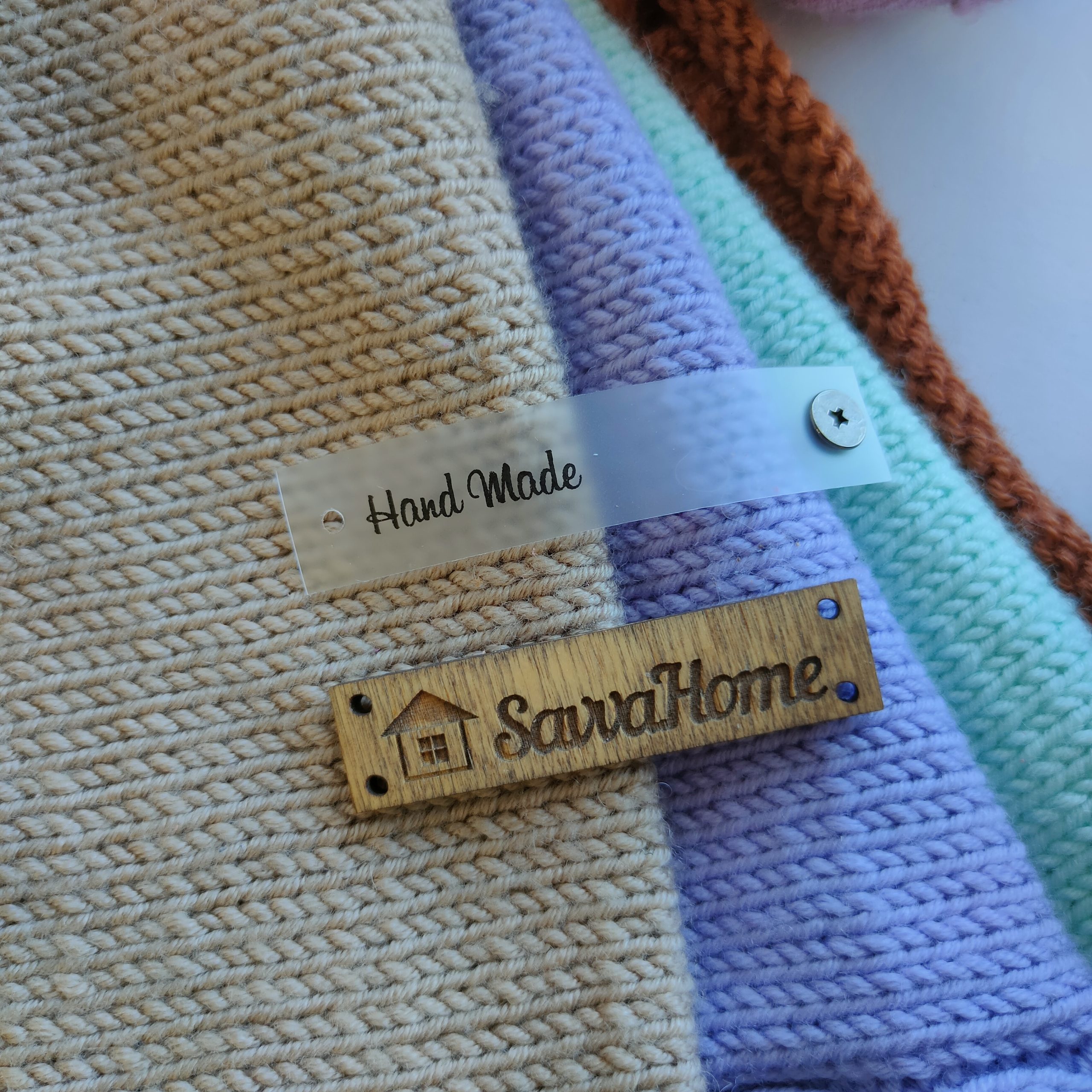b020 Силиконовая бирка, Hand Made, черная печать — изображение 1