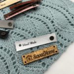 Бирка из экокожи, Hand Made, серебристая