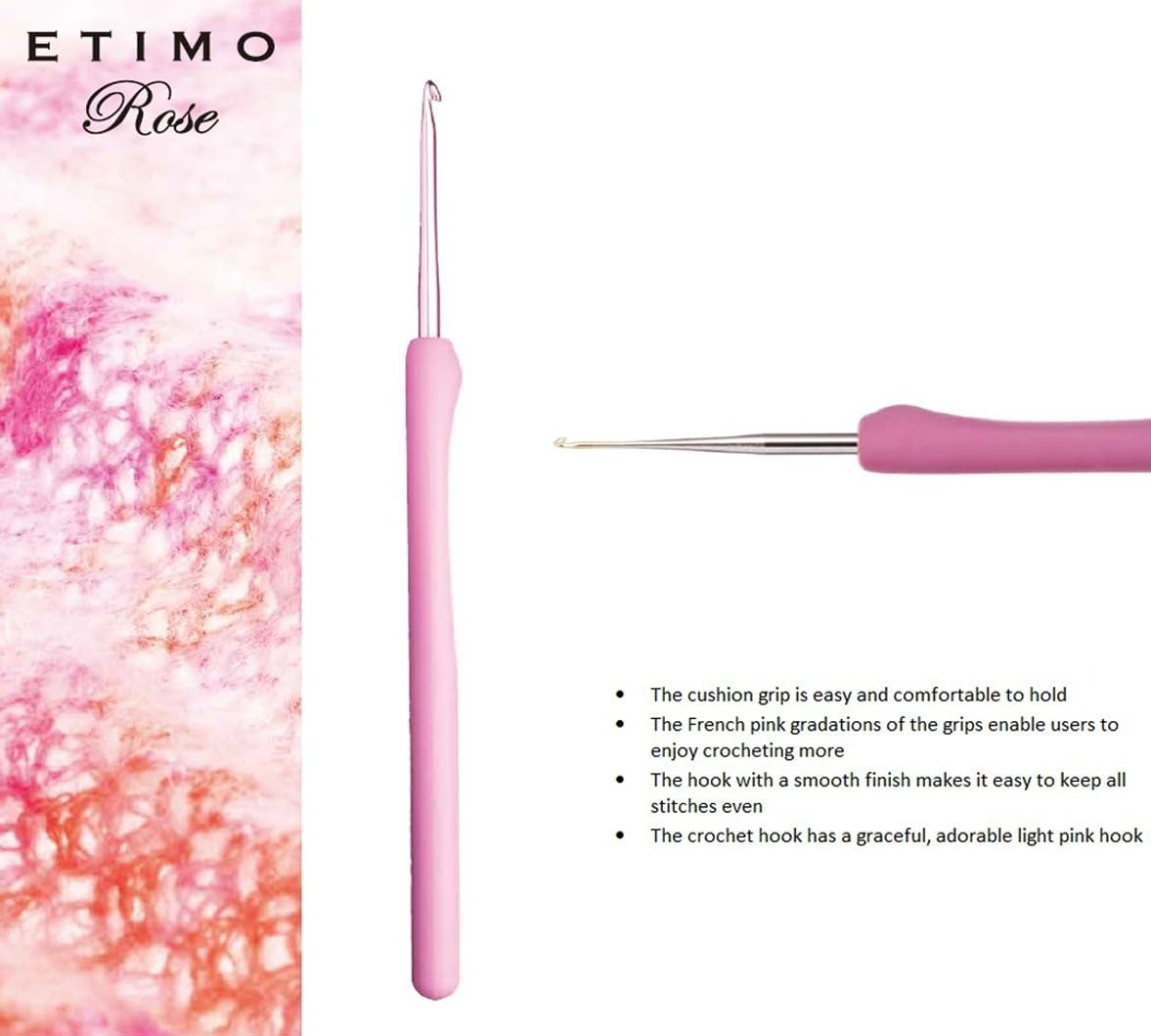 etimo-rose Крючок для вязания с ручкой Etimo Rose Tulip, 2,5 мм — изображение 1