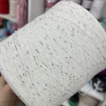 Бисер и микропайетки на хлопковой нити, белый