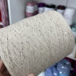 Бисер и микропайетки на хлопковой нити, цвет светло-бежевый